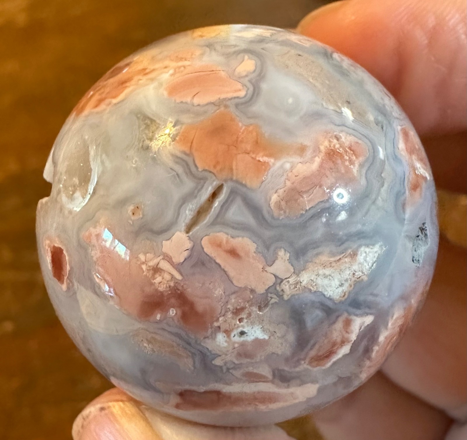 Two pink amethyst druzy spheres and “earth mother” resin stand Free shipping