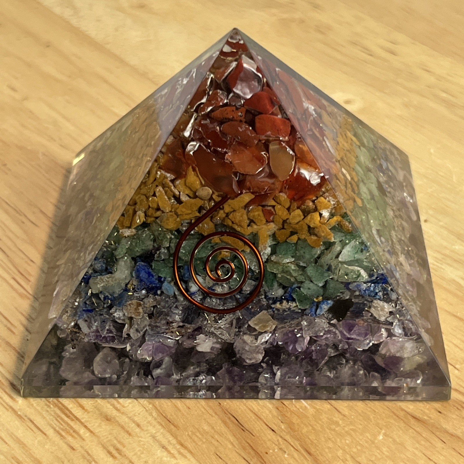 Orgone 7 Chakra Pyramid Energy Generator for Emf Protection & Healing-Meditation
