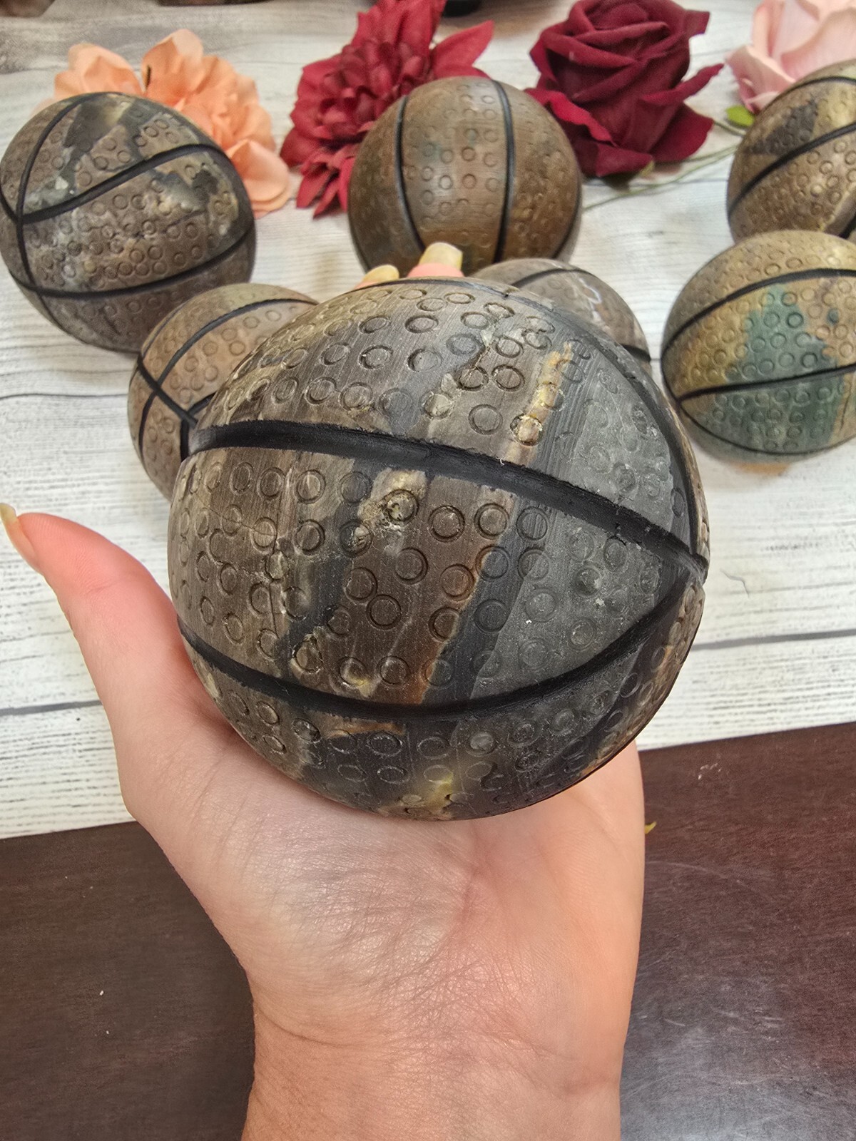 Large Agate Basketball Crystal Sphere 69-80mm Unique Crystal Collectable Natural