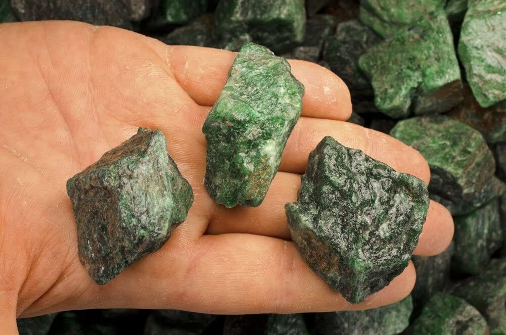 1/2 lb Dark Green Aventurine Rough Stones-Natural Crystal Mineral Rock Tumbling