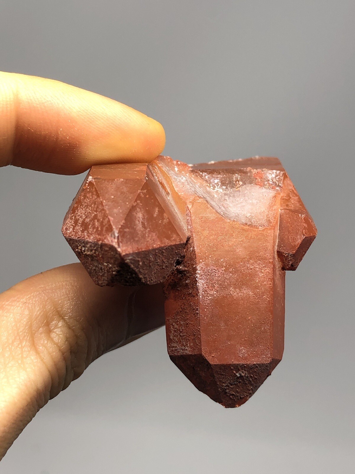 Red Quartz Crystal Tabular Cluster Point Morocco 2.4oz N34