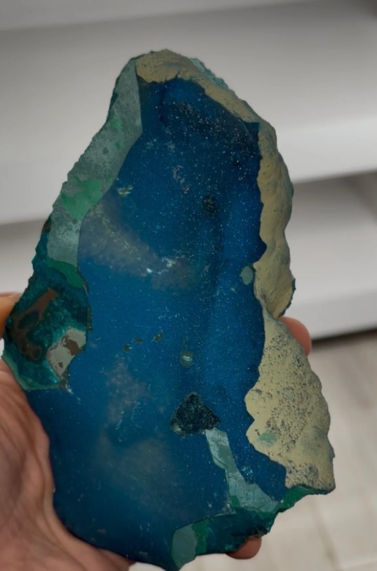 Rare Blue Cornetite Specimen – Vivid Electric Blue Crystal Formation