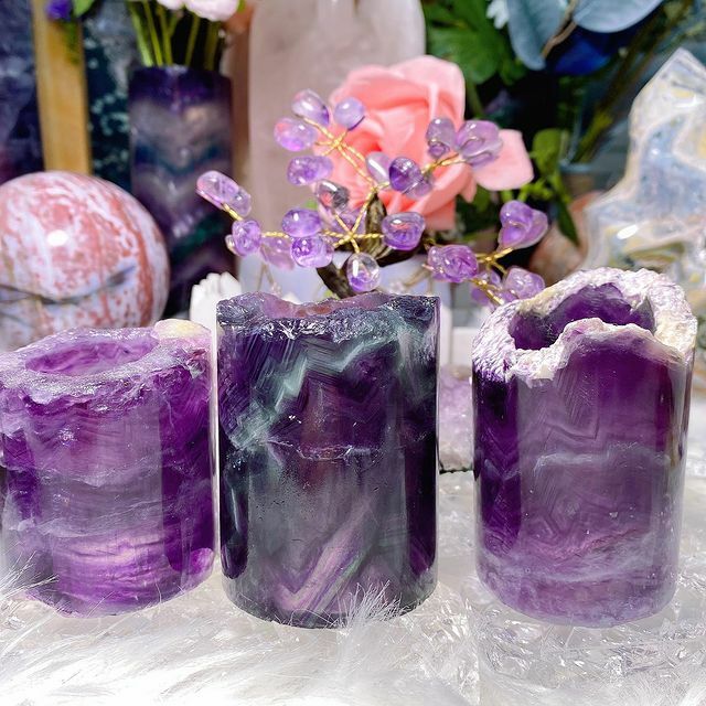 Natural Rainbow Fluorite Crystal Lamp Gemstones Decor Gift Healing Night Light