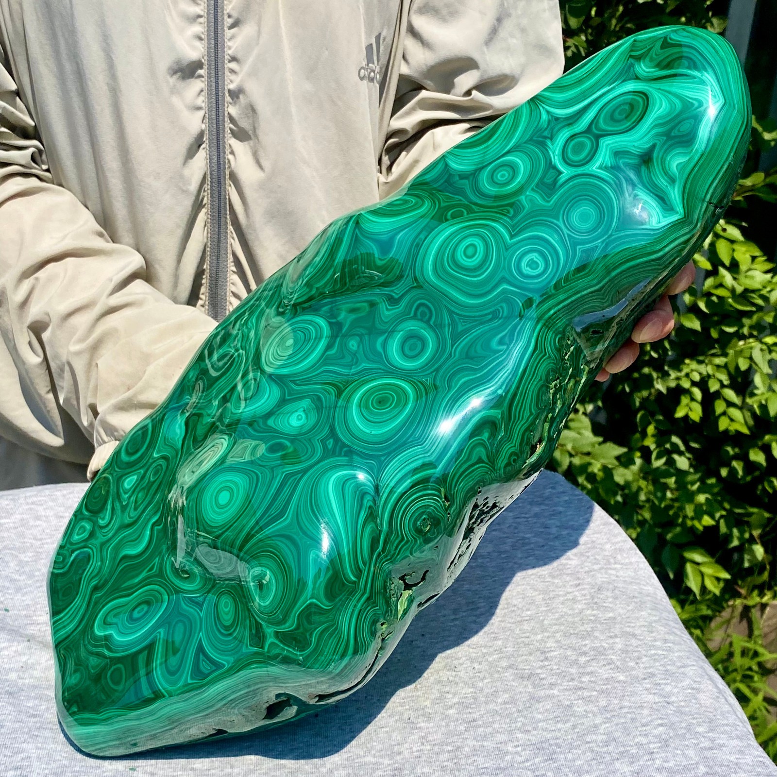 35.05LB Natural glossy Malachite transparent cluster rough mineral sample