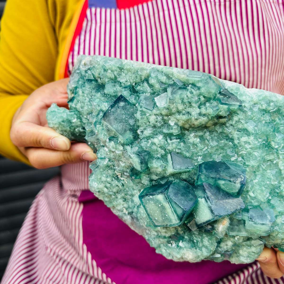 5.94LB Natural Fluorite Cluster Crystal Mineral Specimen Energy Reiki Healing