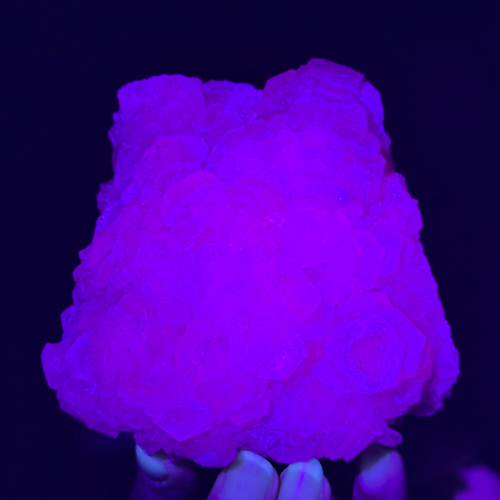 493G Natural String of Copper Coins Calcite/Fluorescent Glow Under UV Light
