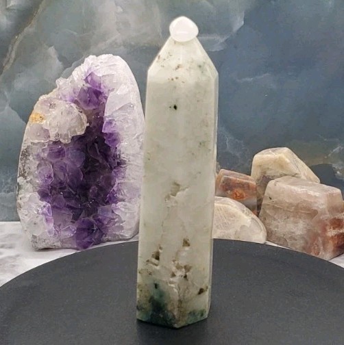 Ajoite Phoenix Stone Crystal Tower/Obelisk Generator