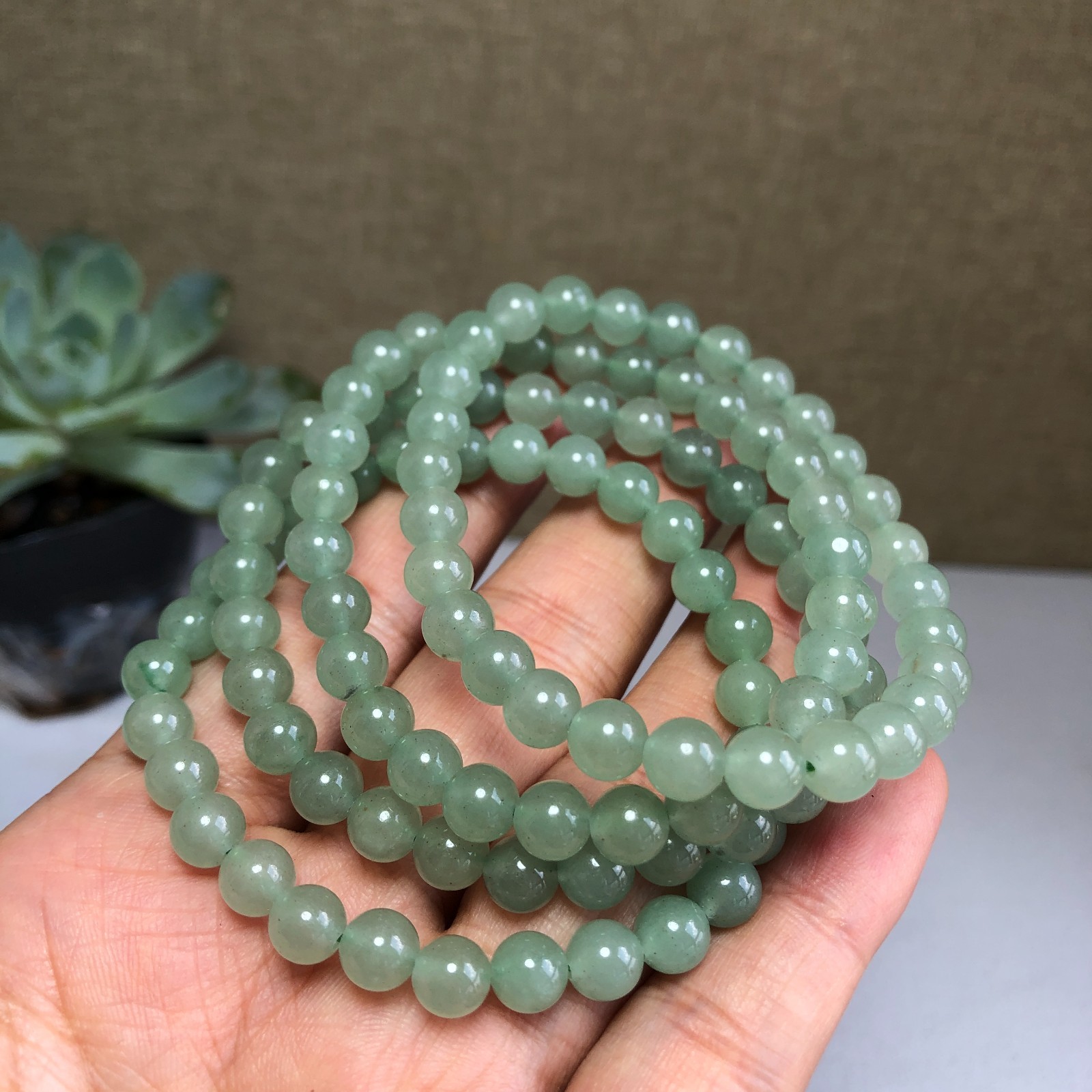 5Pcs Wholesal Natural AVENTURINE Agate Stone bracelets Crystal ball sphere 6mm
