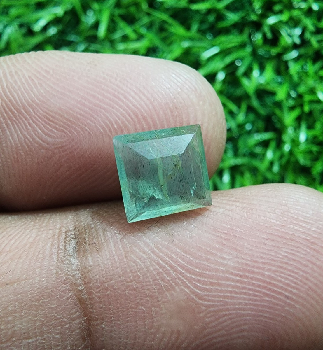 Awesome Colombian Emerald Faceted Square Shape 1.25 Crt Loose Gemstone