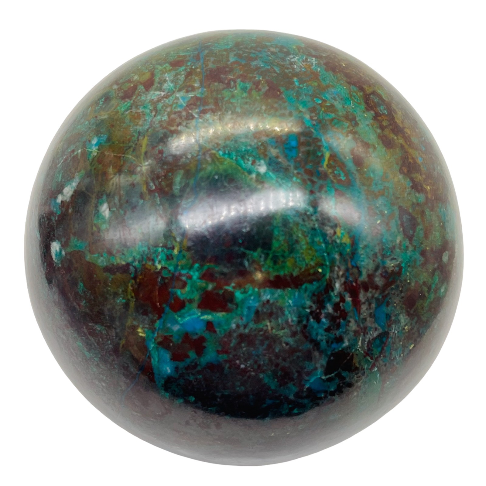 Chrysocolla 444g Sphere | 2 5/8″ | Dark Green Blue | 1 Collector’s Item |