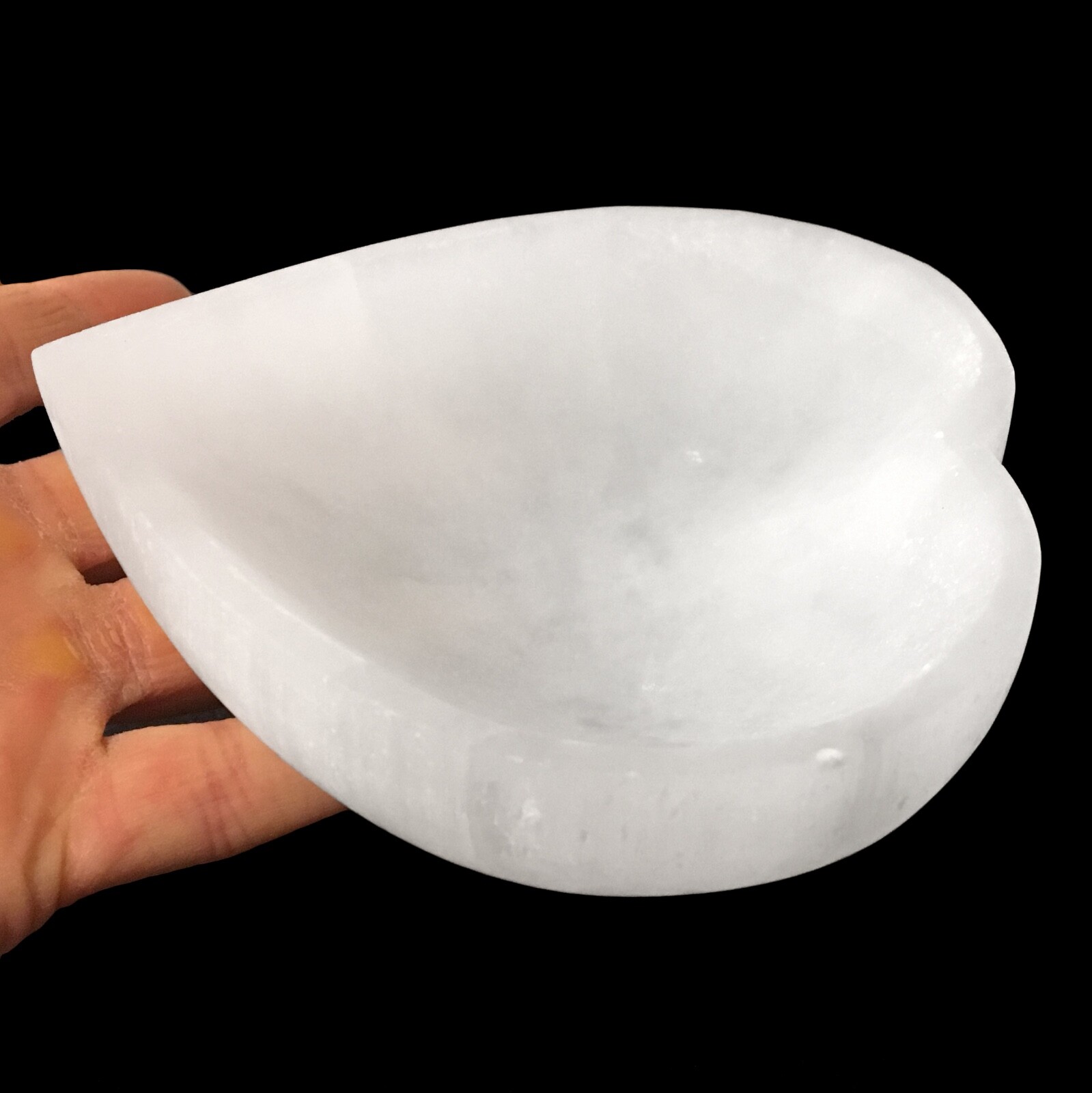 XL Selenite “Charging” Bowl Heart White Crystal Stone Reiki CHARGED Healing Clea