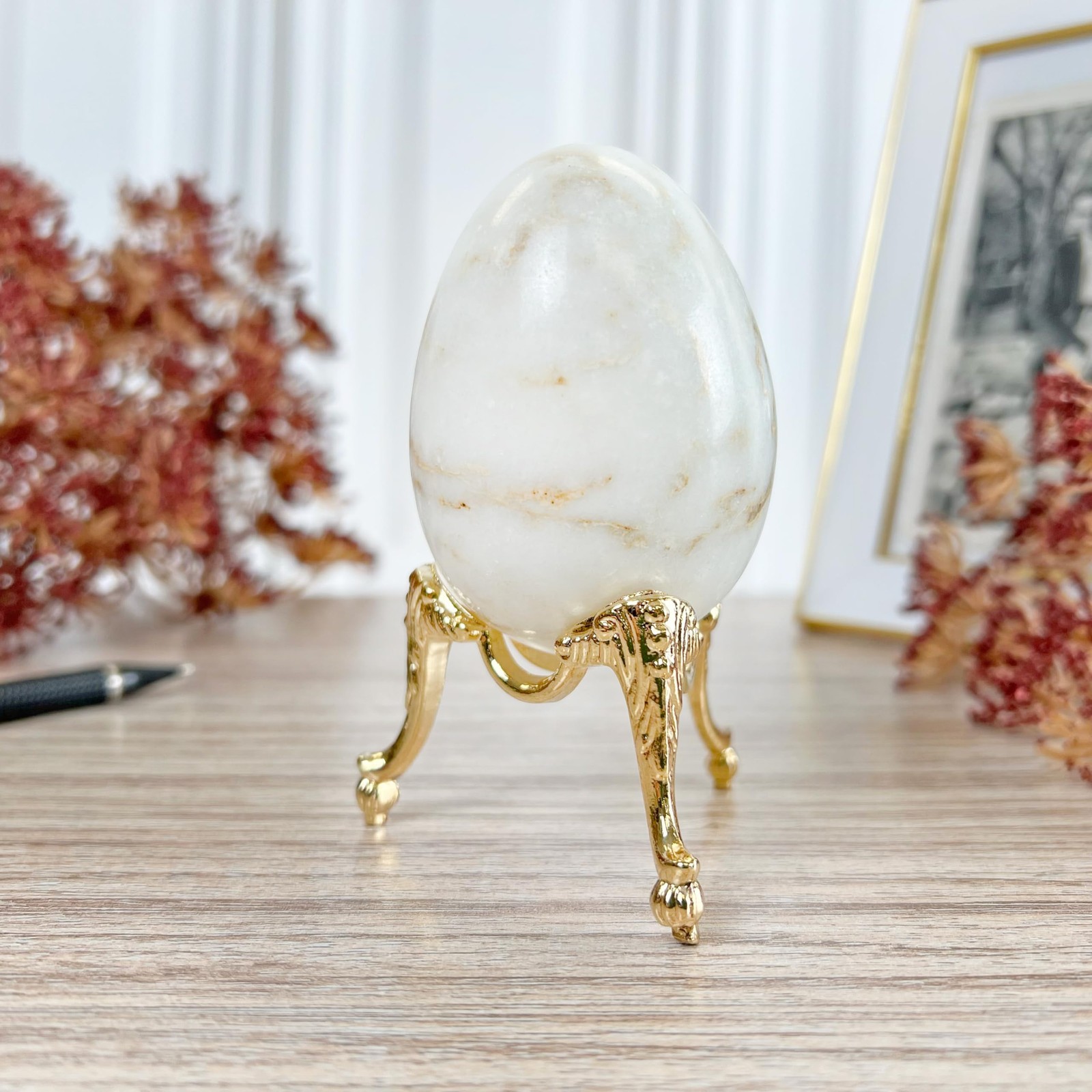 2 Pack Shiny Brass Toned Egg Stand Holder 1.375 Inch Diameter Display Base