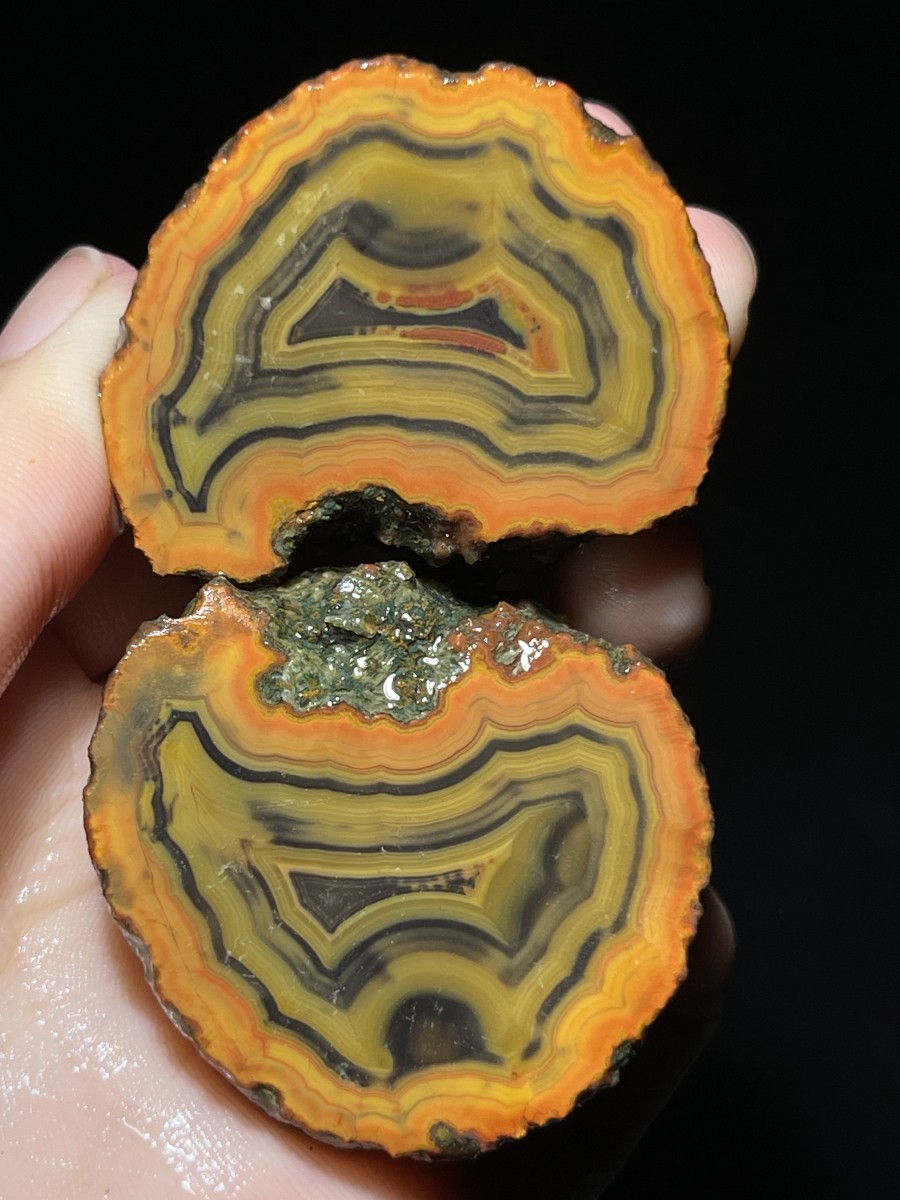 1pair Chinese natural Warring States Red agate crystal hole crystal 79g A8