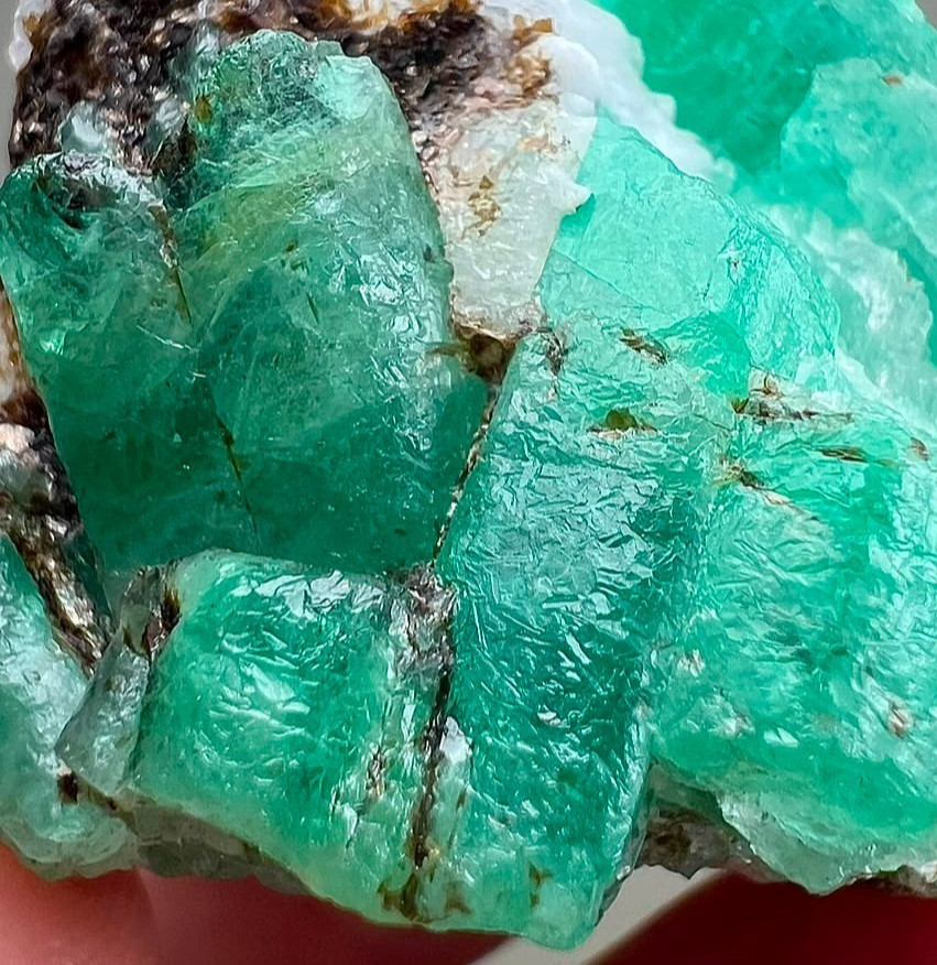 221CT, Beryl Var! Beautiful Natural Emerald Crystals on Matrix From Chitral @PAK