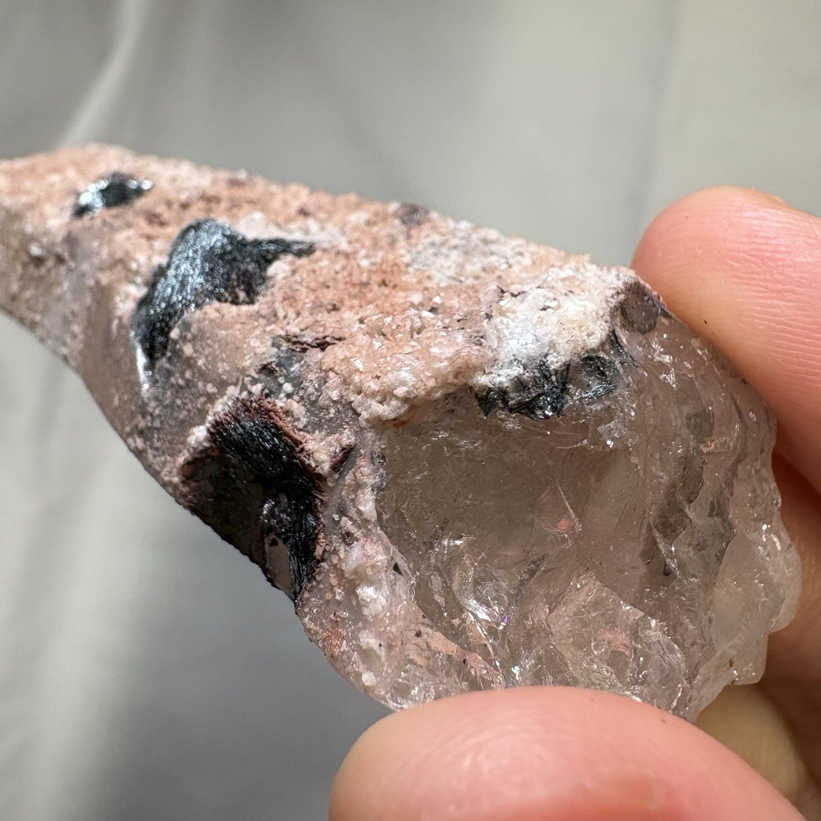 Natural Quartz Point Specularite Specimen Subtle Lustre Spiritual Stone Healing
