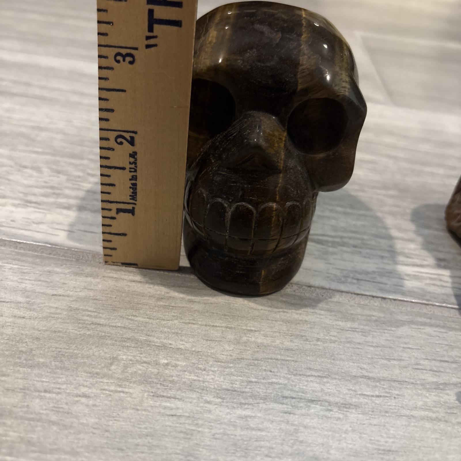 Lot 12 Tiger Iron Eye Items 3”skull , Snake Palm Stone Sphere Egg Chip Bag Flash