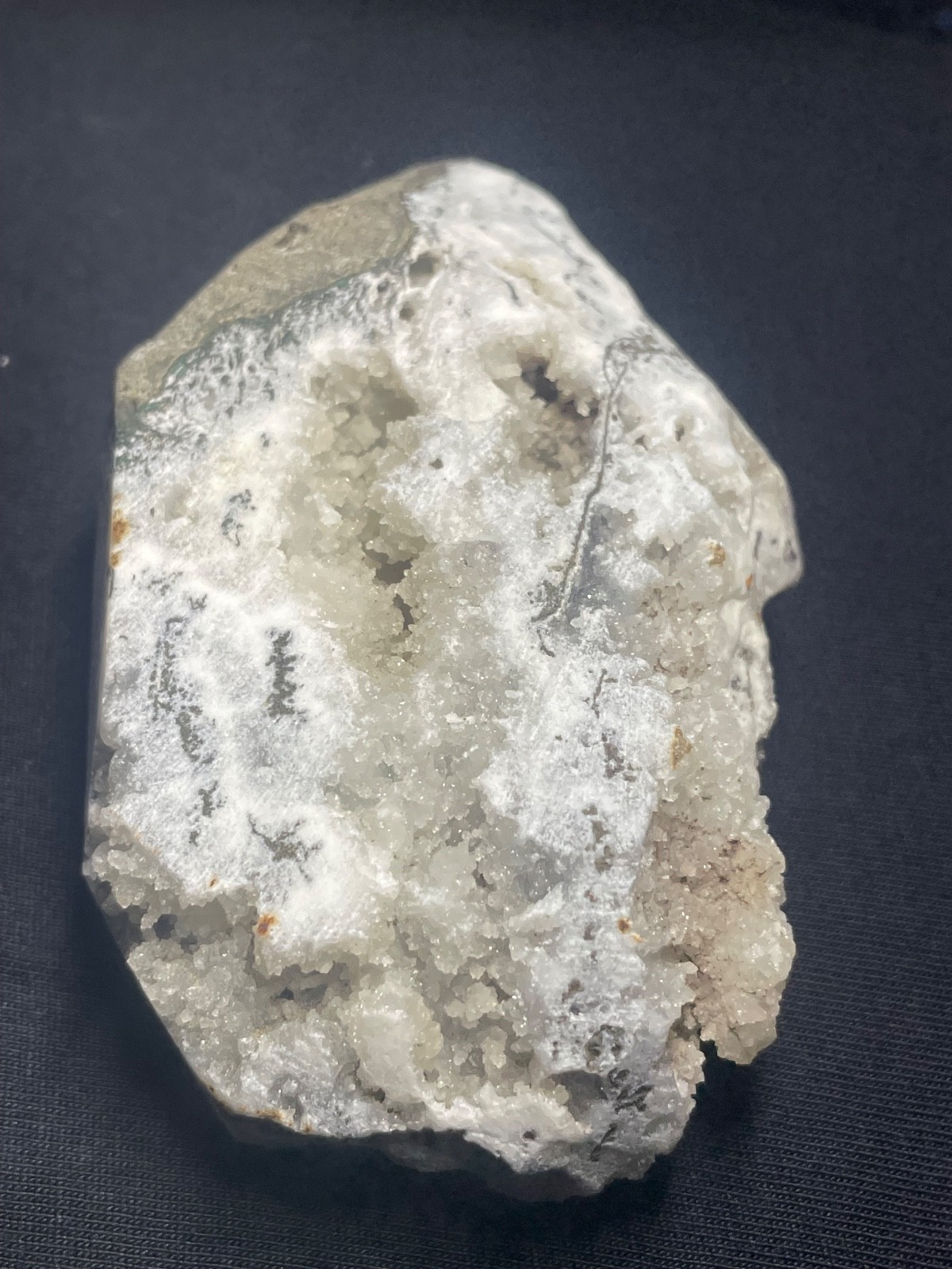 Natural cluster Apophyllite crystal in coral spiceman 221 gr 11x6x3. 5 cm