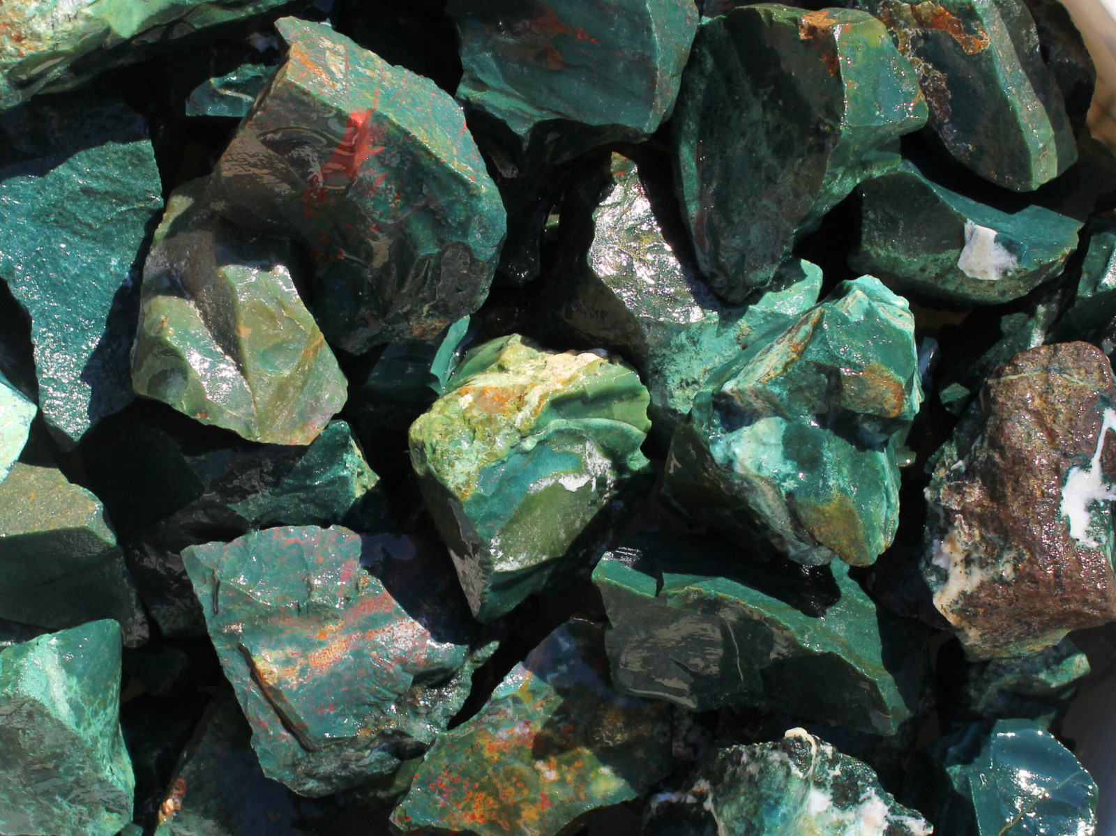 Green Bloodstone – Rough Rocks for Tumbling – Bulk Wholesale 1LB options