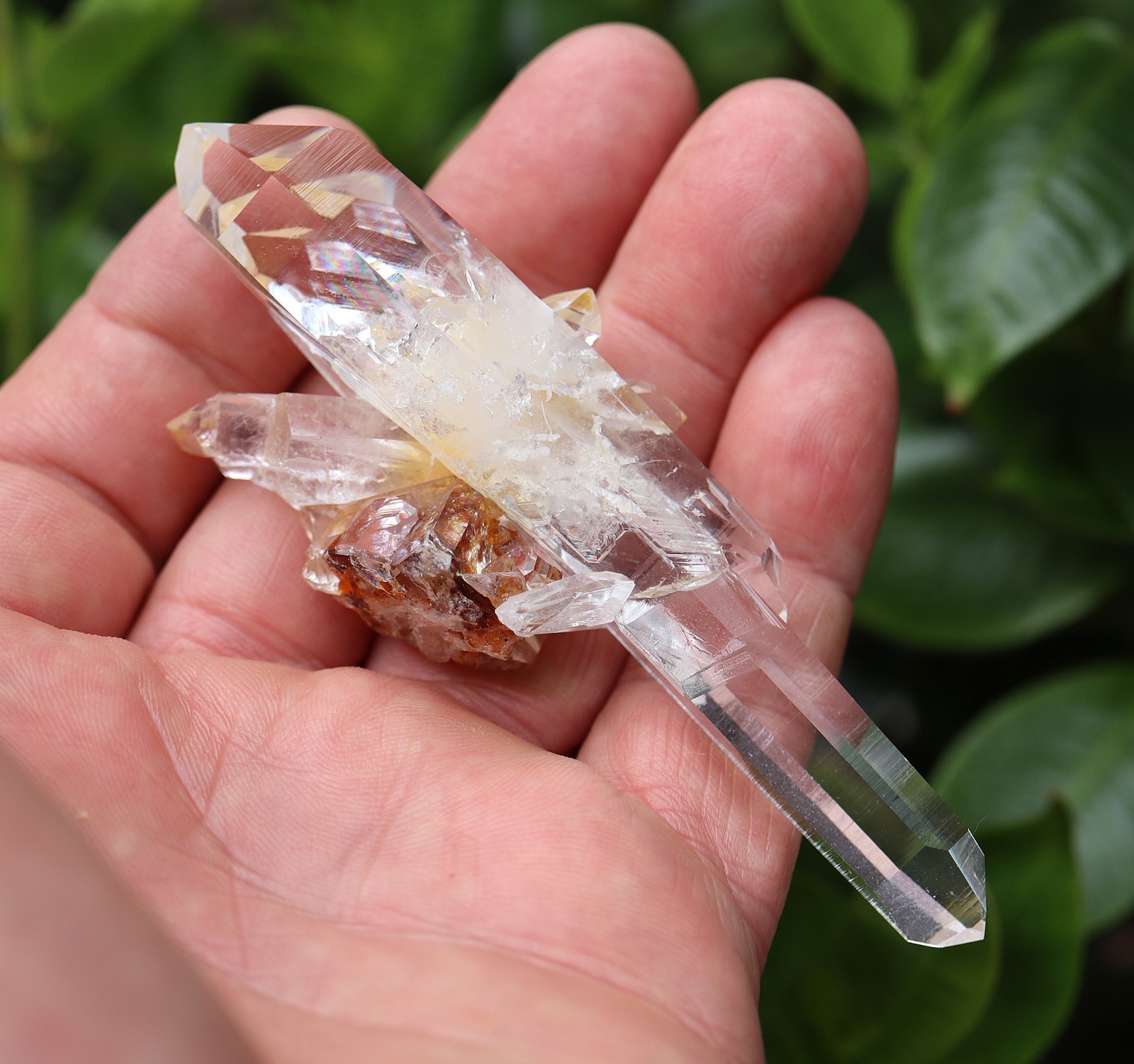 Twin Colombian Quartz Crystal Point with Double Terminated perfect tips