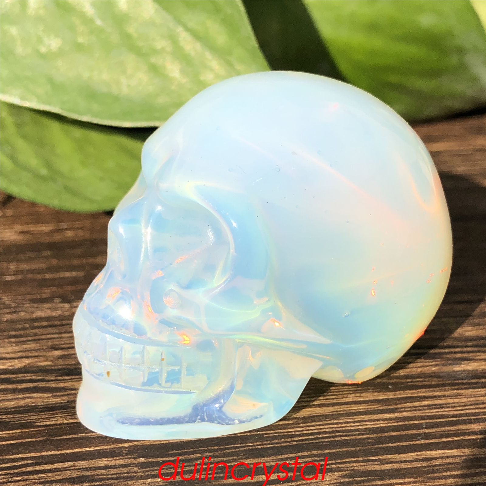 2” Opalite skull quartz crystal skull hand carved decoration reiki healing