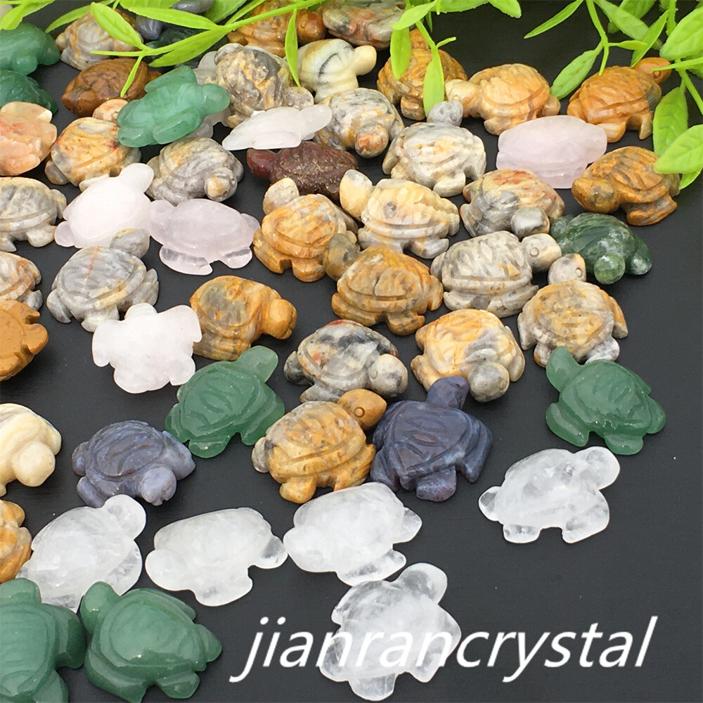 5pcs Mix Natural Quartz Tortoise Carved Mini Quartz Crystal Skull Reiki Healing