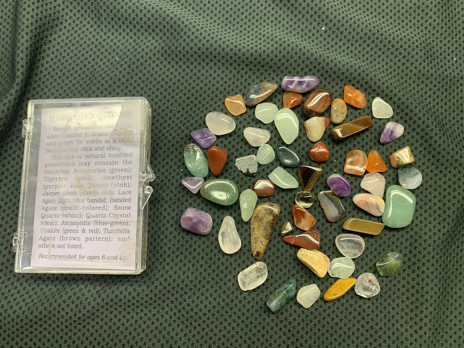Lot of 53 Tumbled Gemstones Mixed Rocks Stones Jewelry Making
