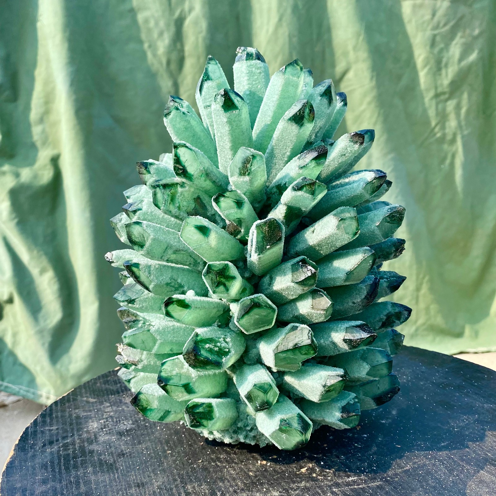 18LB New find green phantom quartz crystal cluster mineral specimen