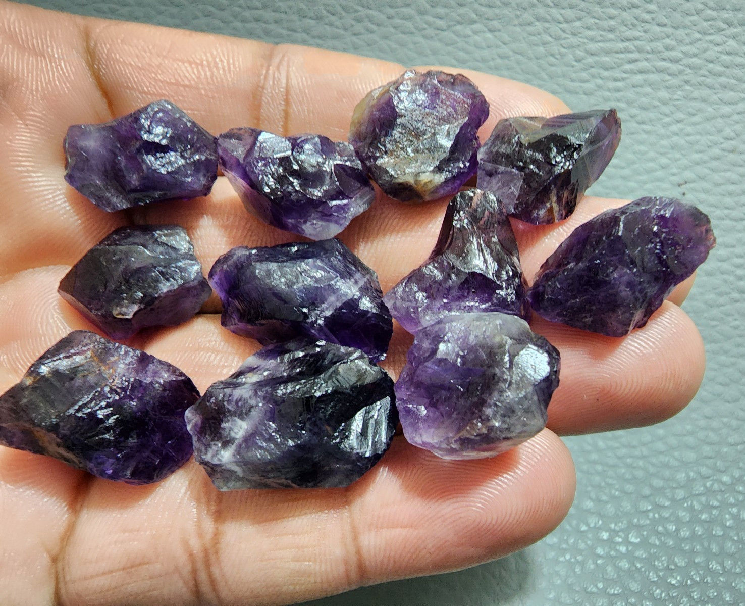 11 Pcs Fabulous Purple Amethyst Rough Gemstone Raw Size 17-22 MM Crystal Rough