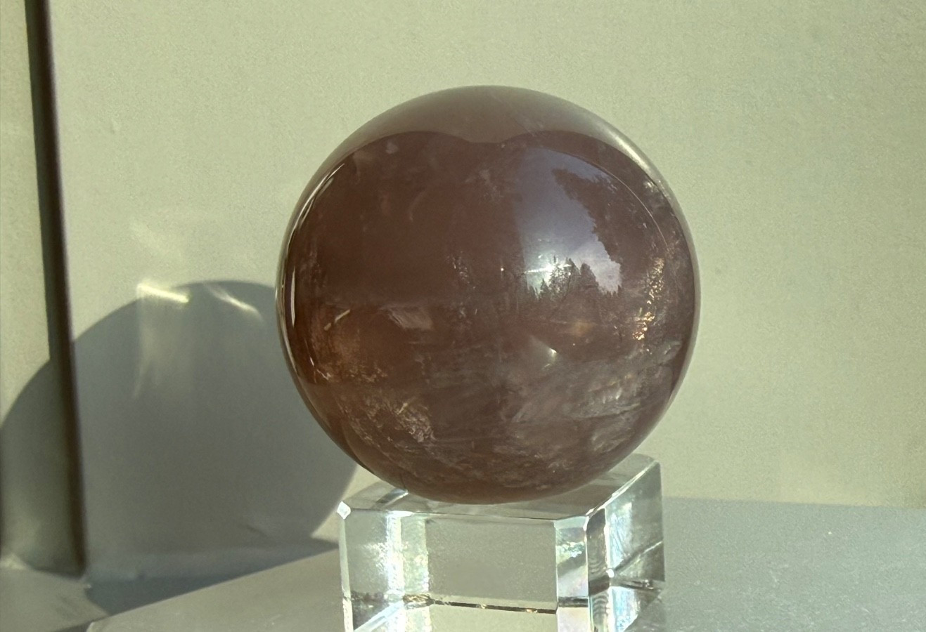 RARE Smoky Star Rose Quartz with rainbow star flash dark mauve