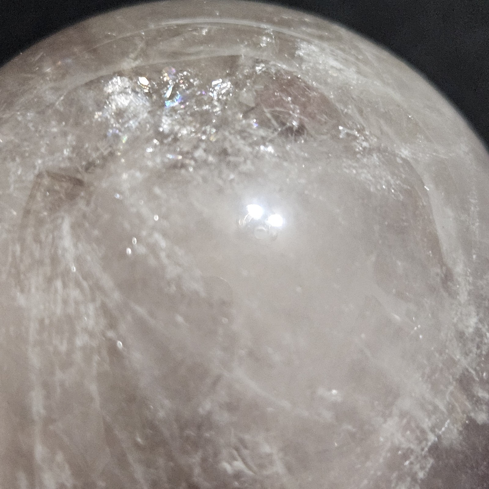 Natural Ametrine Quartz Crystal Ball, Translucent Amethyst Sphere, Rainbows 263g