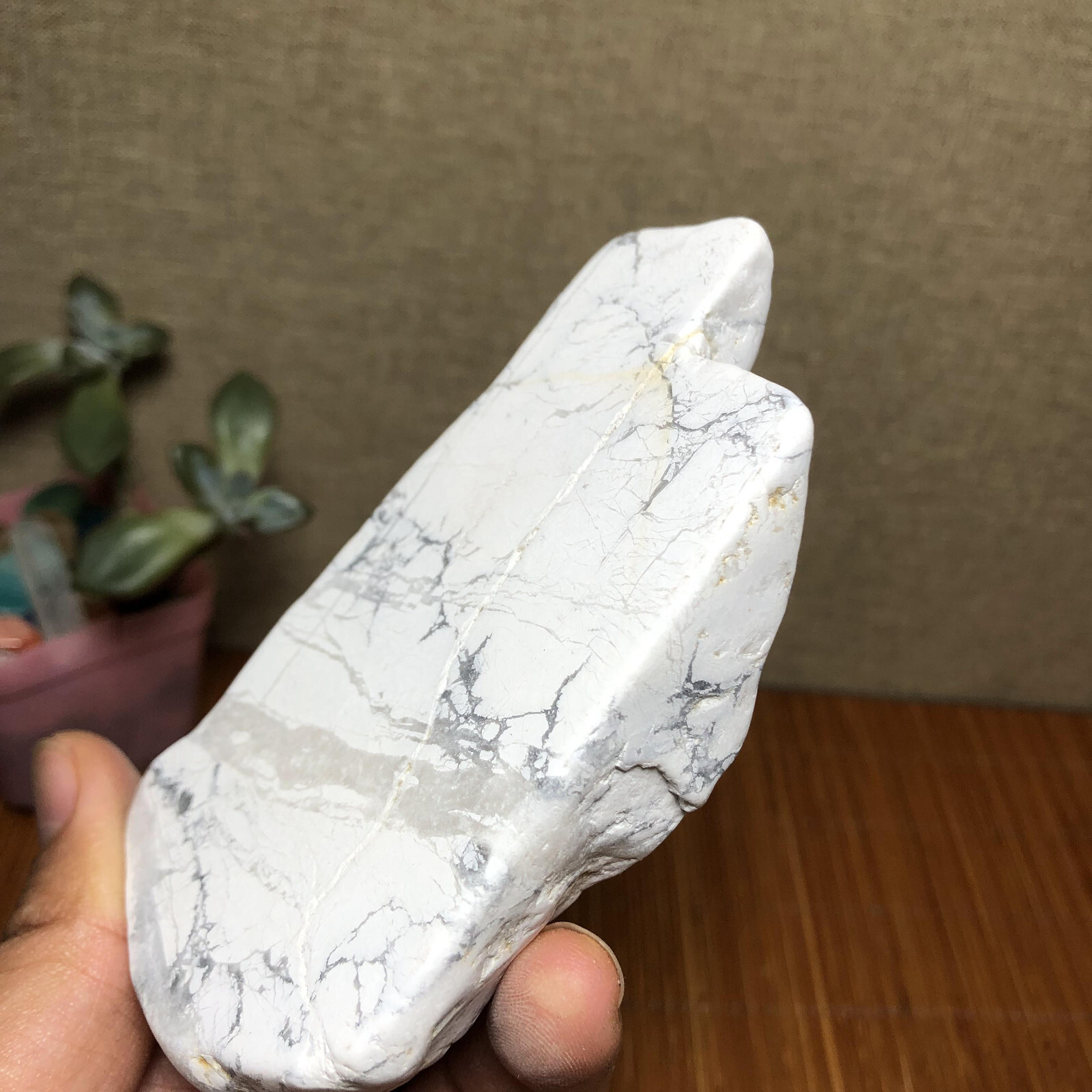110mm Natural White Turquoise block polish/rough Crystal specimens 286g A4385