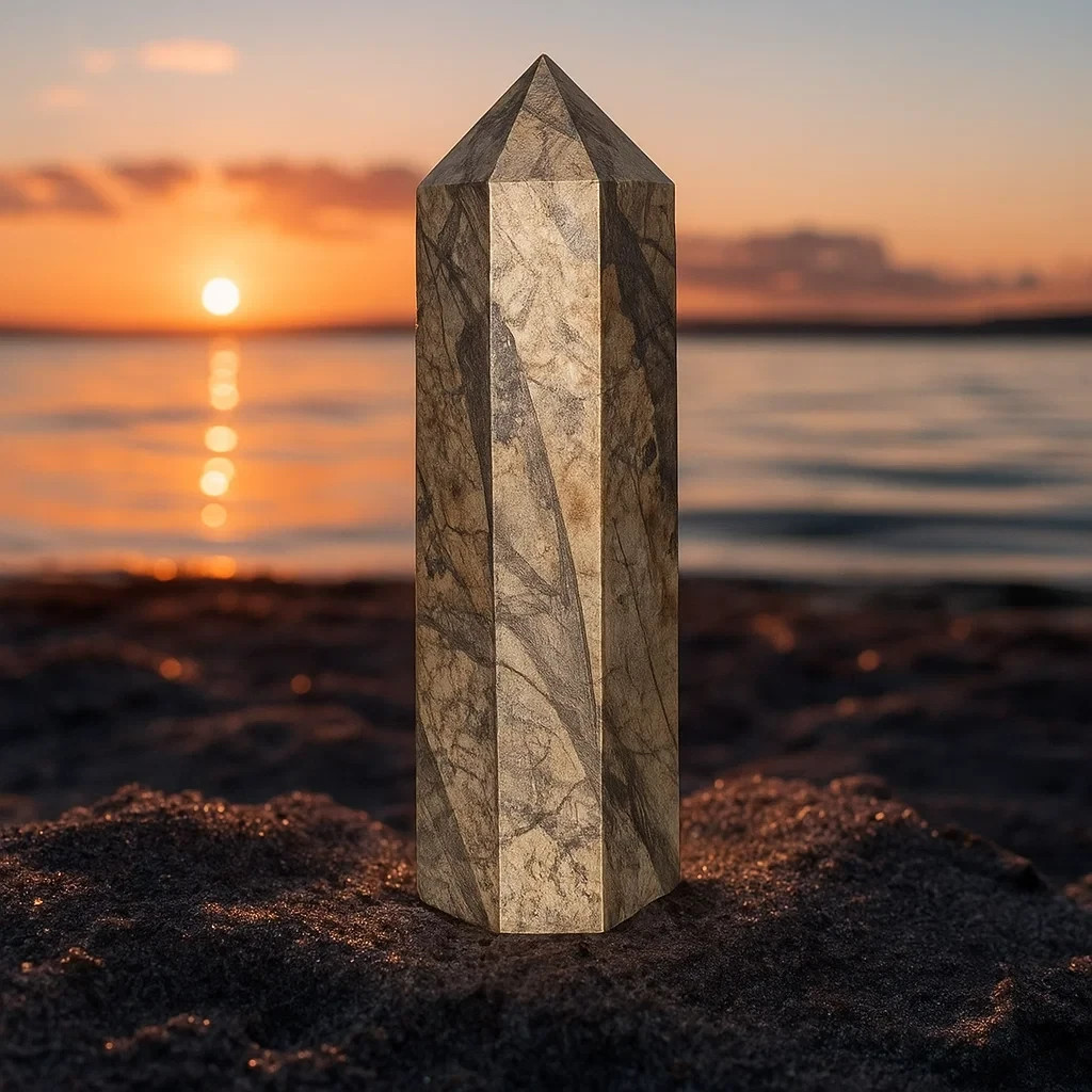 Natural Pyrite Point Obelisk Crystal Tower Healing Meditation Home Decoration