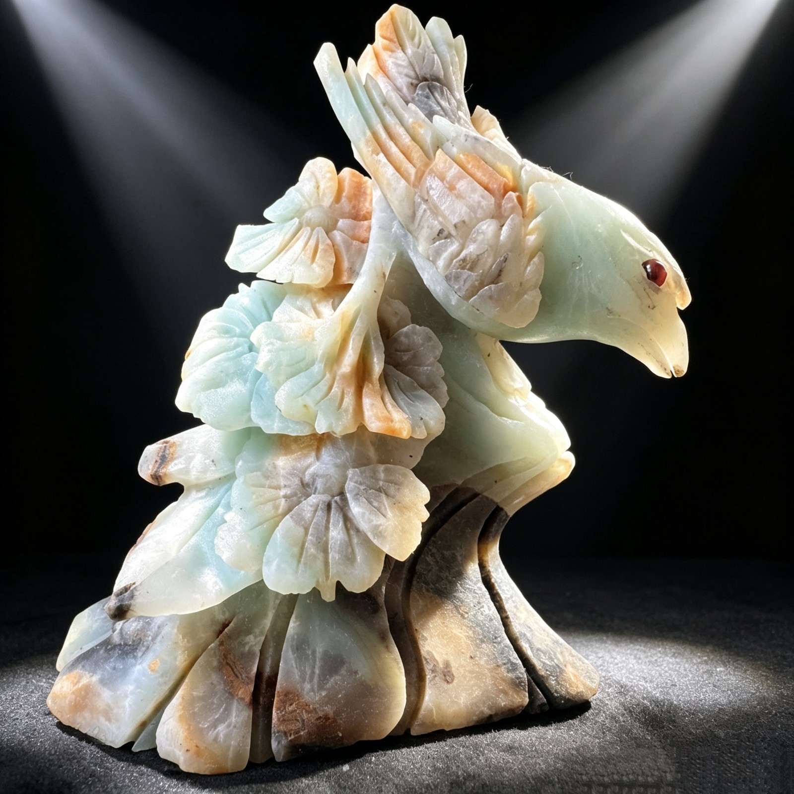 Hand Carved Amazonite Bird – Natural Crystal Animal Figurine Sculpture Decor 4.1