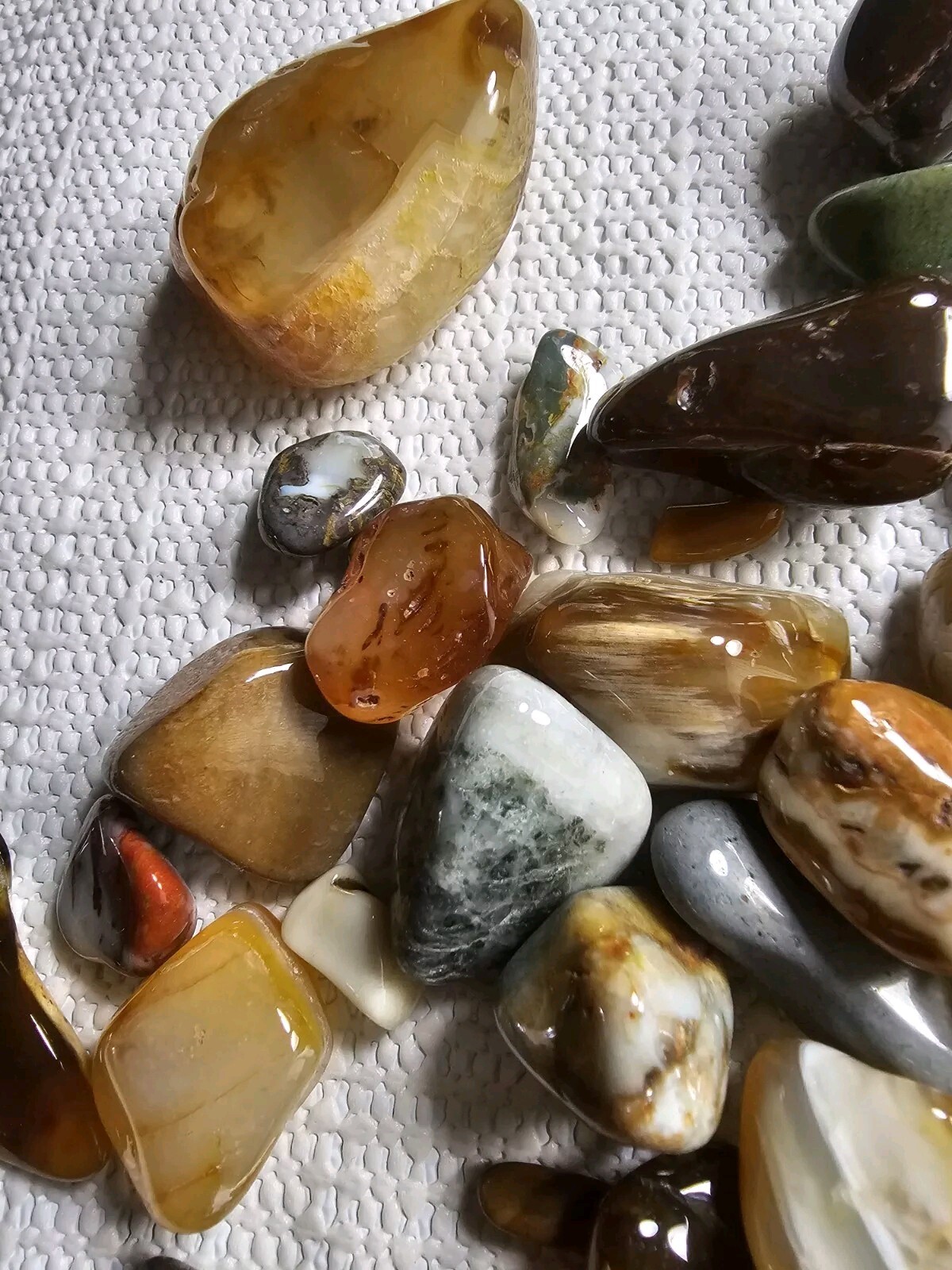 5 Oz. Bulk Mixed Tumbled Stones Agate Chalcedony Jasper Petrified Wood And More