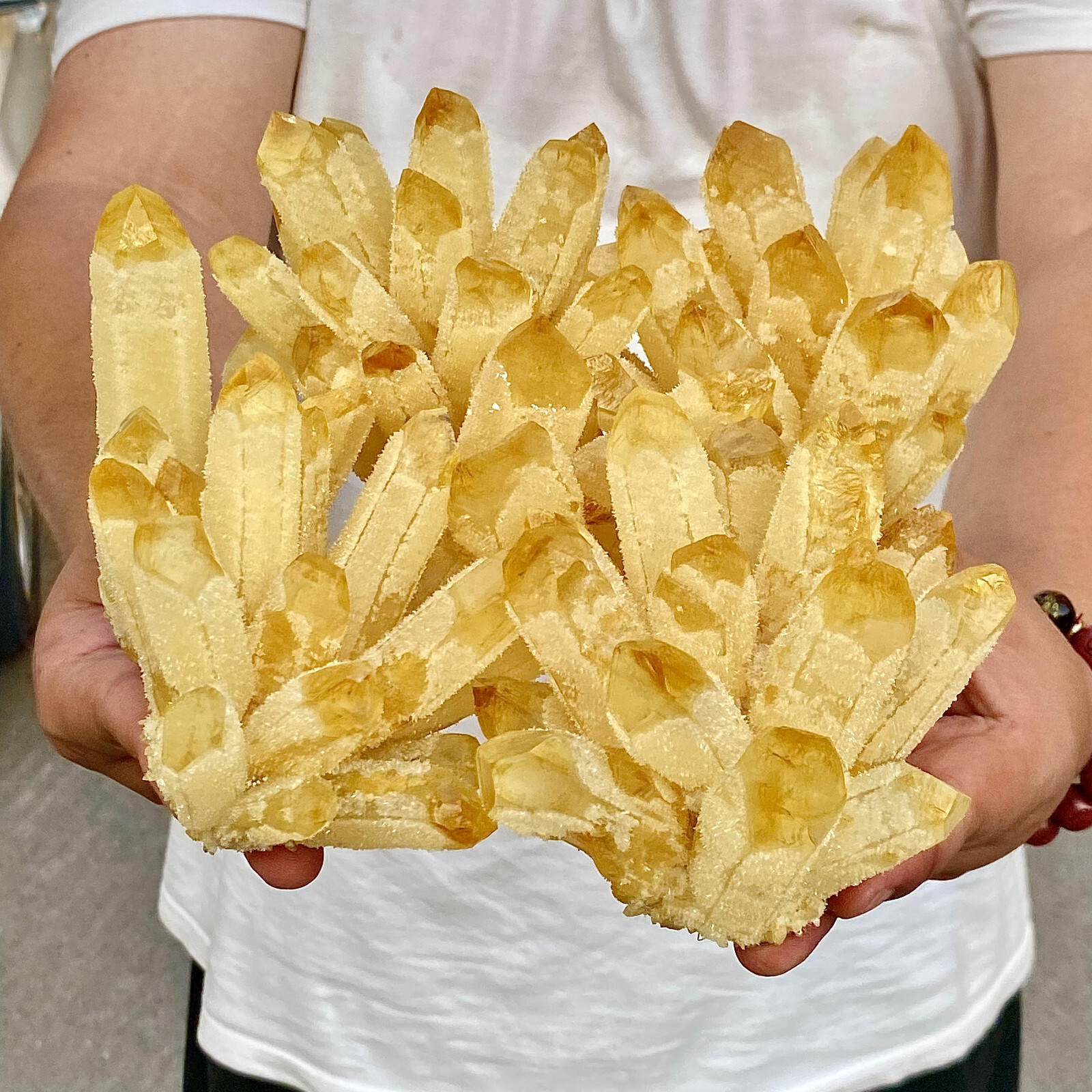 6.84LB Yellow Ghost Phantom Crystal Cluster Flower Raw Crystal Heal Quartz Decor