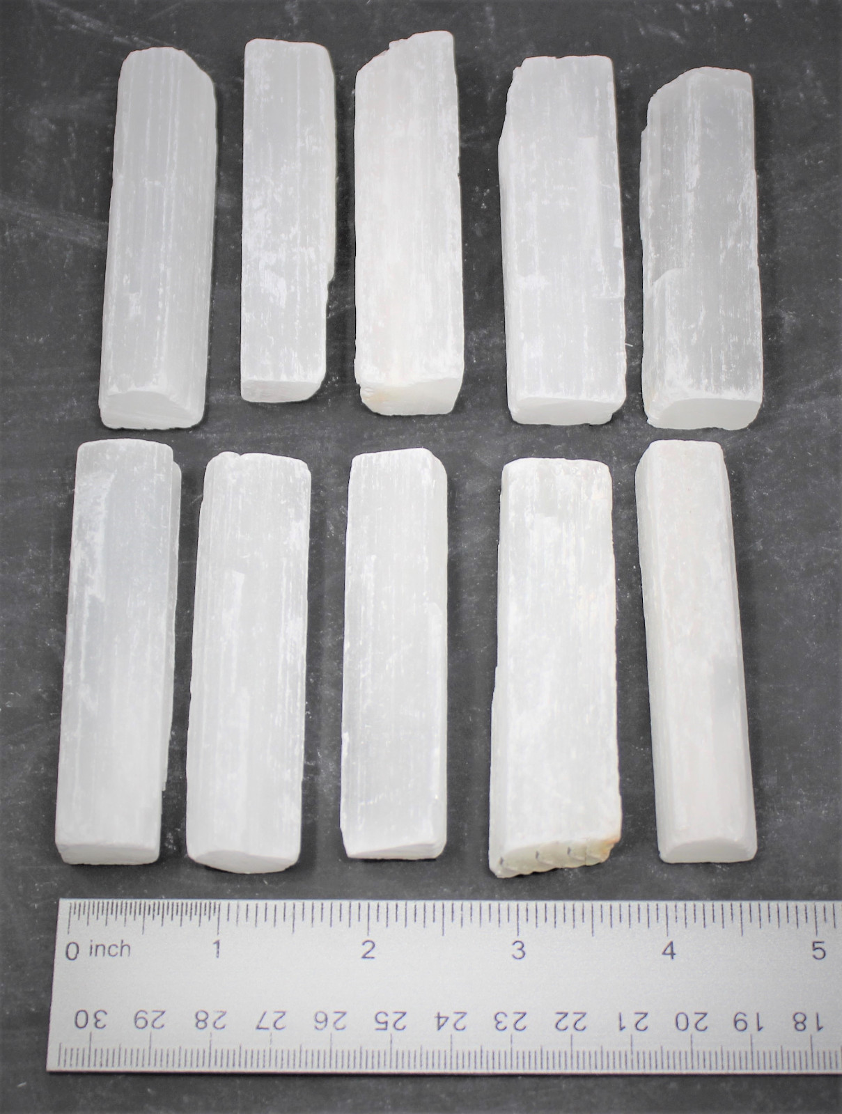 10 lb Bulk Wholesale Lot 2.5″ – 3″ Selenite Logs Crystal Stick Wand Blade