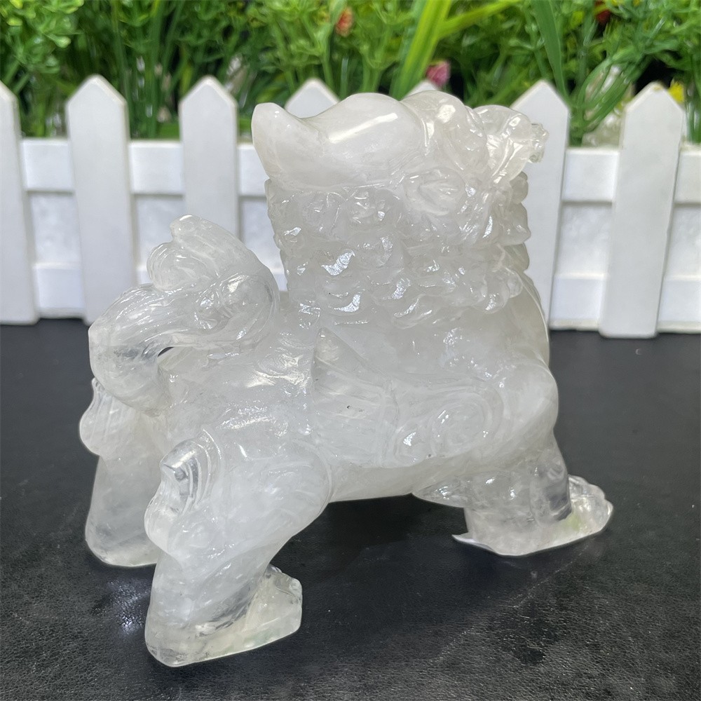 1.1LB 3.9″ Natural A++Clear Quartz Qilin Crystal Quartz Reiki Gift Mineral Decor