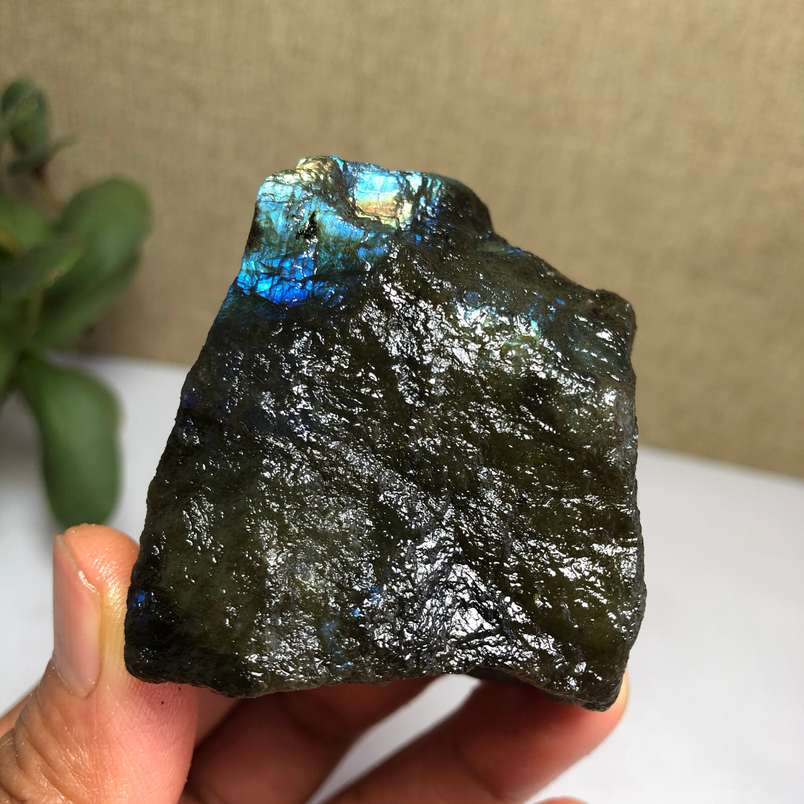 52mm Natural Labradorite Crystal gemstone rough original Specimen 159g g6790