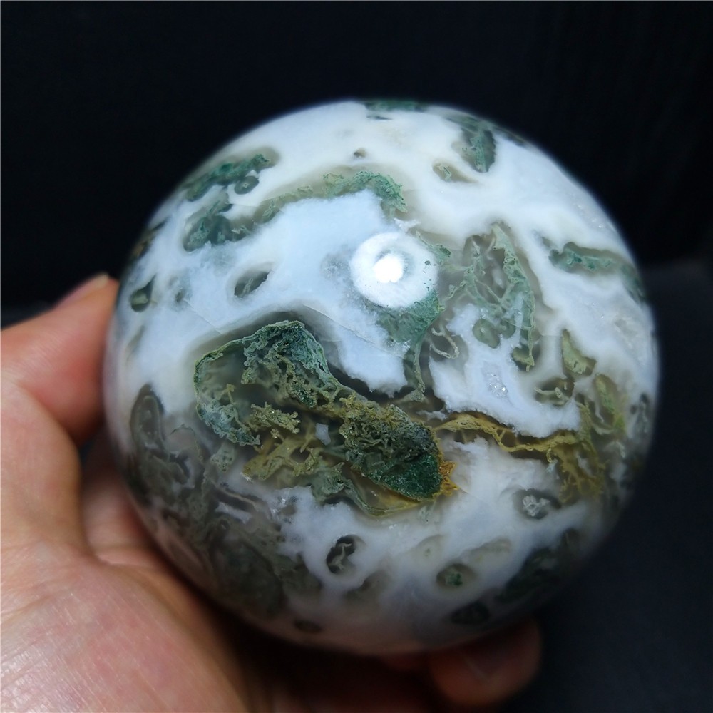 RARE 620.4G Natural Polished Colorful Agate stone Ball Healing Madagascar A419