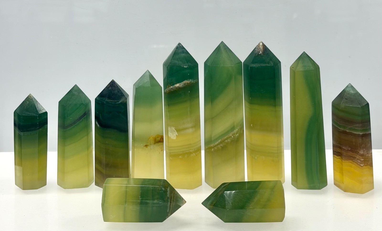 Wholesale Lot 2 Lbs Mango Fluorite Tower Obelisk Point Natural Crystal