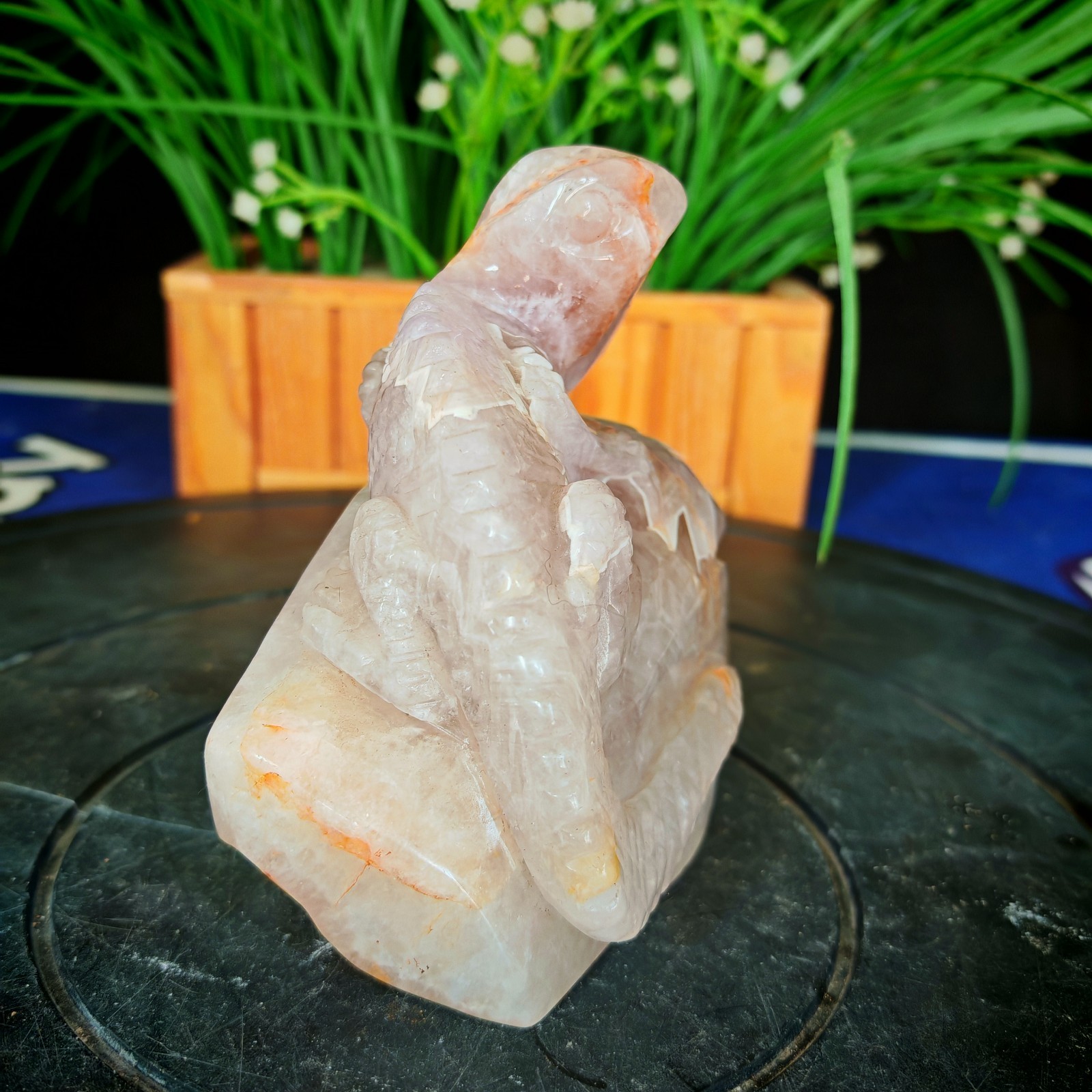 2.31LB Natural Crystal Purple Agate Carved Lizard Reptile & Crystal Lovers