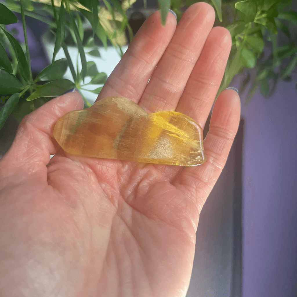Yellow Fluorite Crystal Cloud Carving