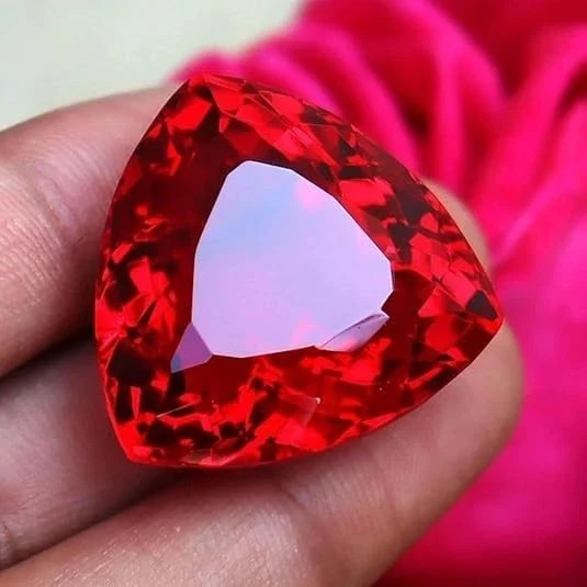 50 Ct+ Trillion Certified Natural Blood Red Ruby Trillion Cut Loose Gemstone
