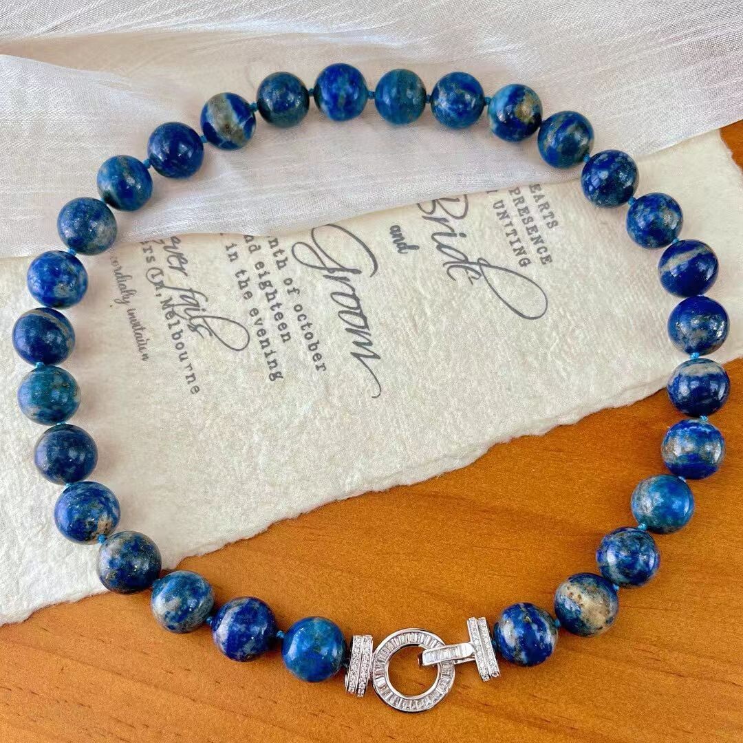 Original Design Natural Snowflake Lapis Lazuli Quartz Necklace Mother’s Day Gift