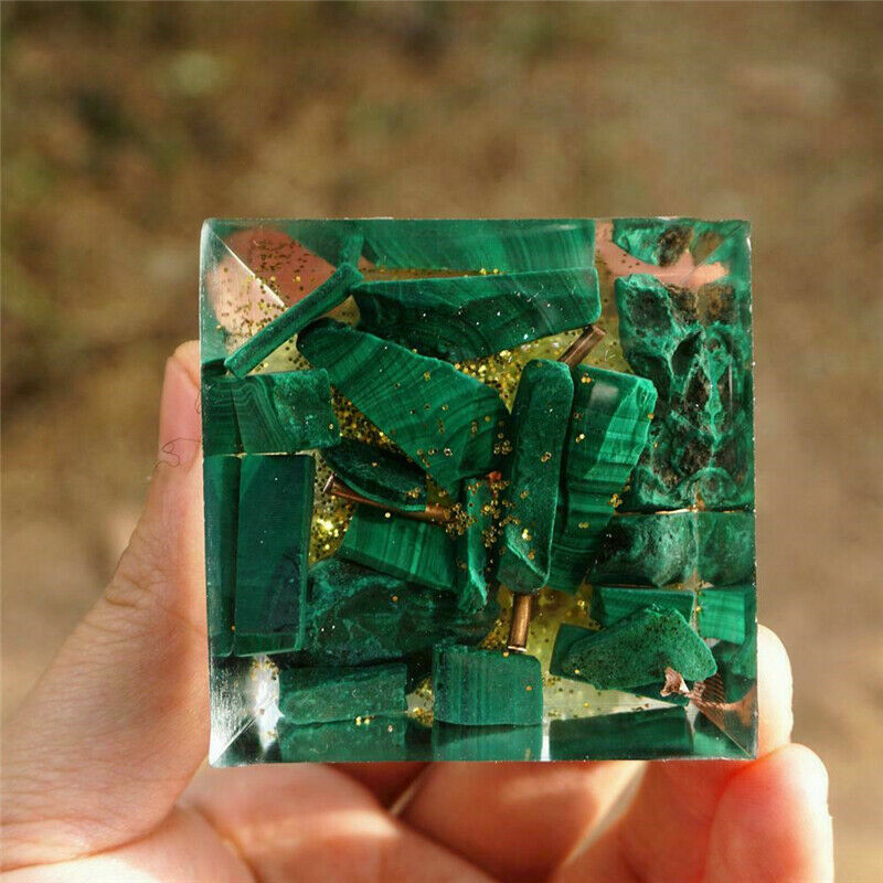 Amethyst Orgonite Pyramid Heal Obsidian Chakra Crystal Stone Energy Orgone Gifts