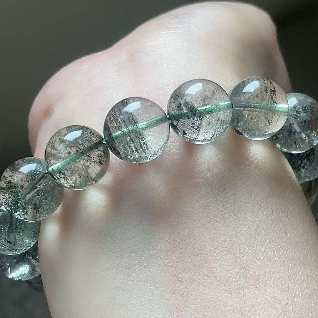 Natural Green Phantom Crystal Quartz Bracelet Adult Collectibles