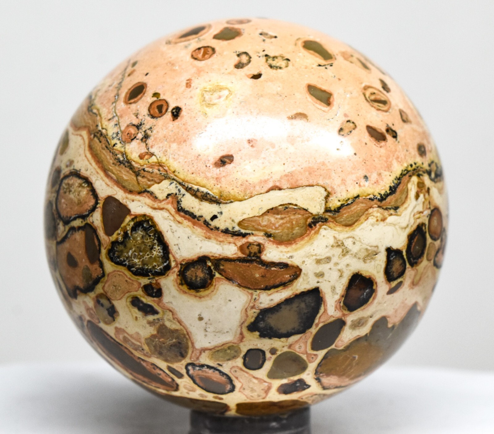 52mm Leopradite Jasper w/ Inclusions Sphere Polished Natural Mineral Ball – Peru