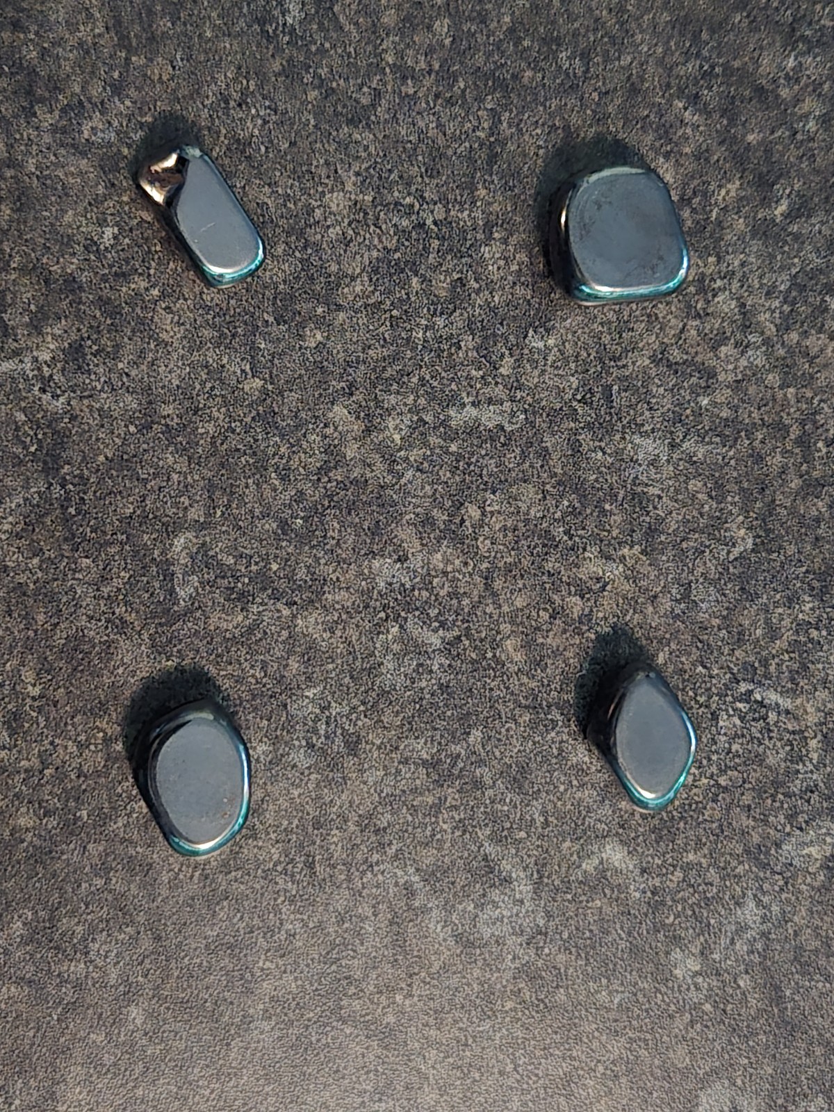 Crystal Caves Pennsylvania Magnetite Crystal In Blue Velvet Bag 9 Stones Total
