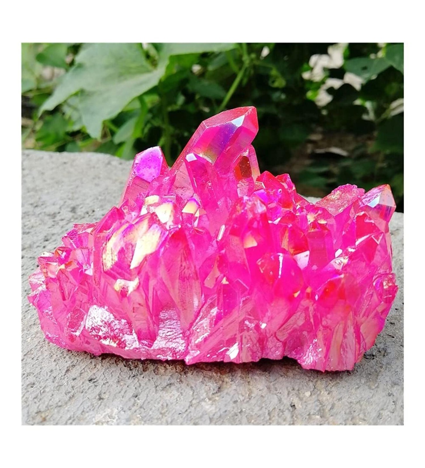 Angel Aura Pink Crystal Cluster Titanium Pink Quartz Gemstone Mineral Specimen