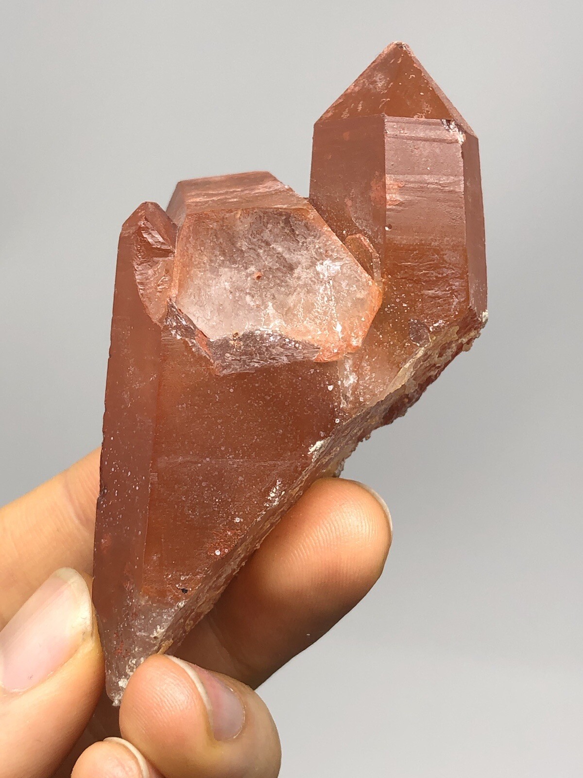 Red Quartz Crystal Tabular Cluster Point Morocco 2.4oz N34